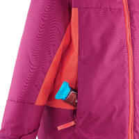 KIDS' WARM AND WATERPROOF SKI JACKET 500 PULL'N FIT PURPLE / CORAL