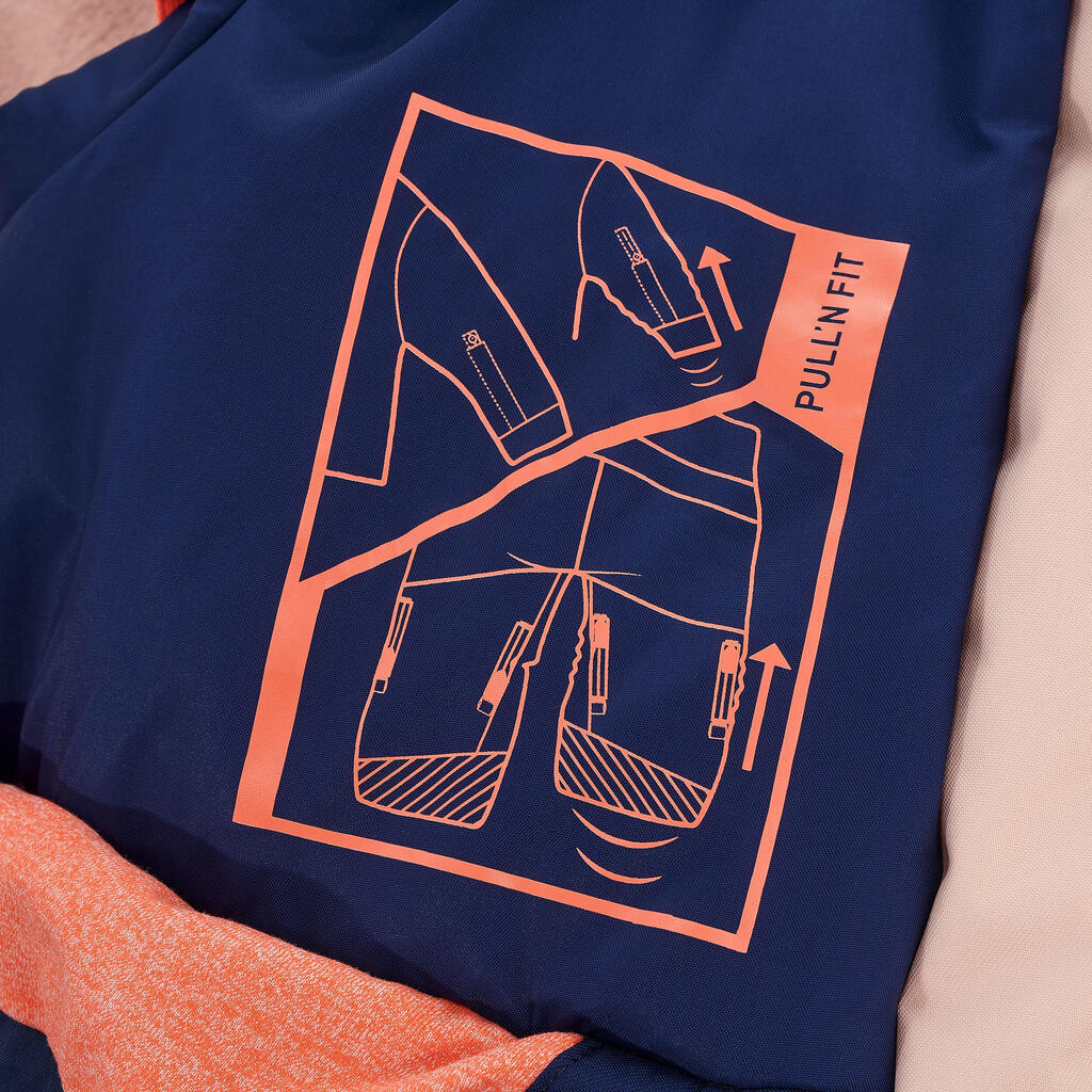 Traje de esquí niños cálido e impermeable 580 - azul y rosa 