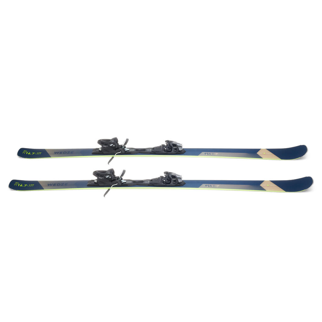 Ski Herren mit Bindung Piste - Cross 950+ blau