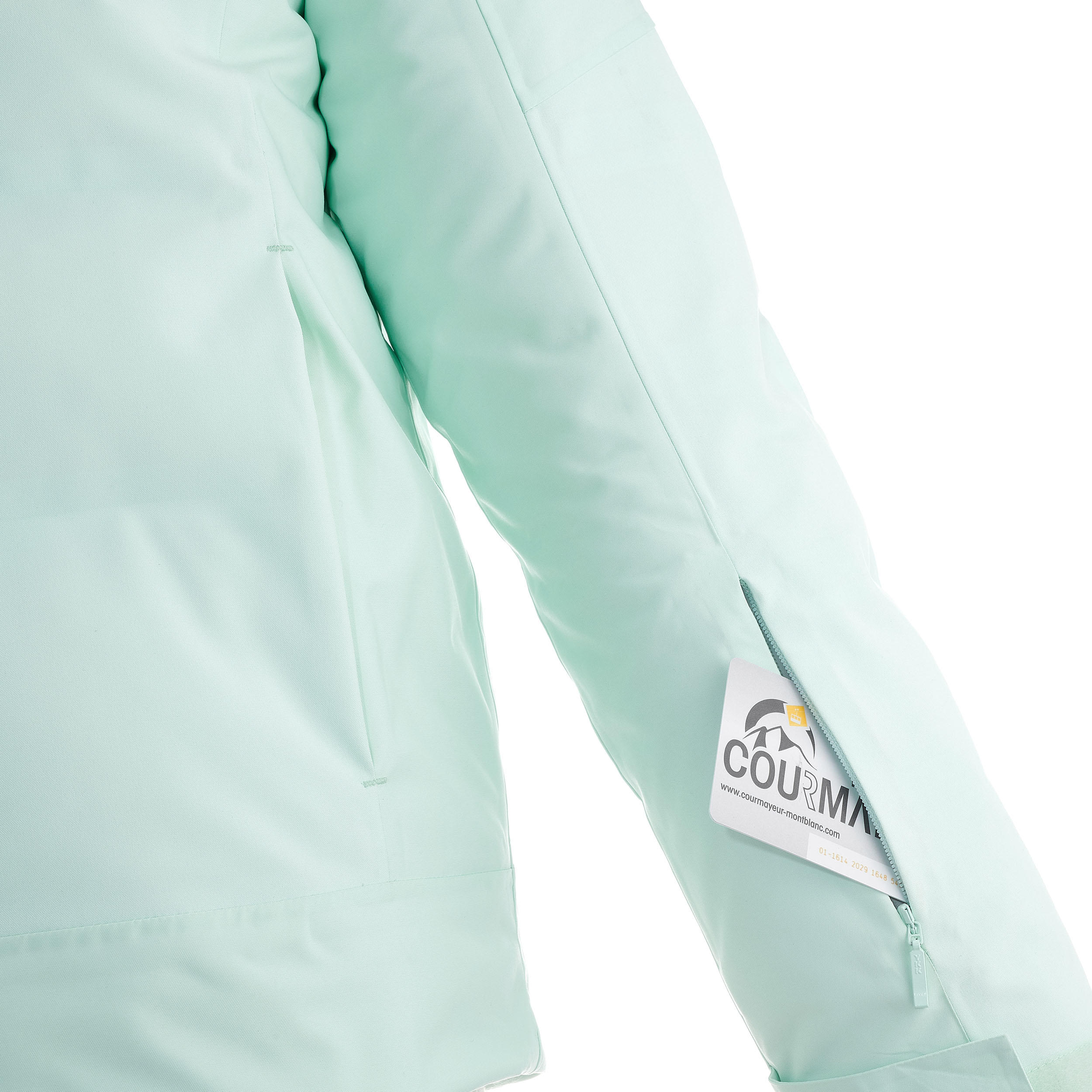 KIDS’ EXTRA WARM AND WATERPROOF PADDED SKI JACKET - 580 WARM SEA GREEN 6/9