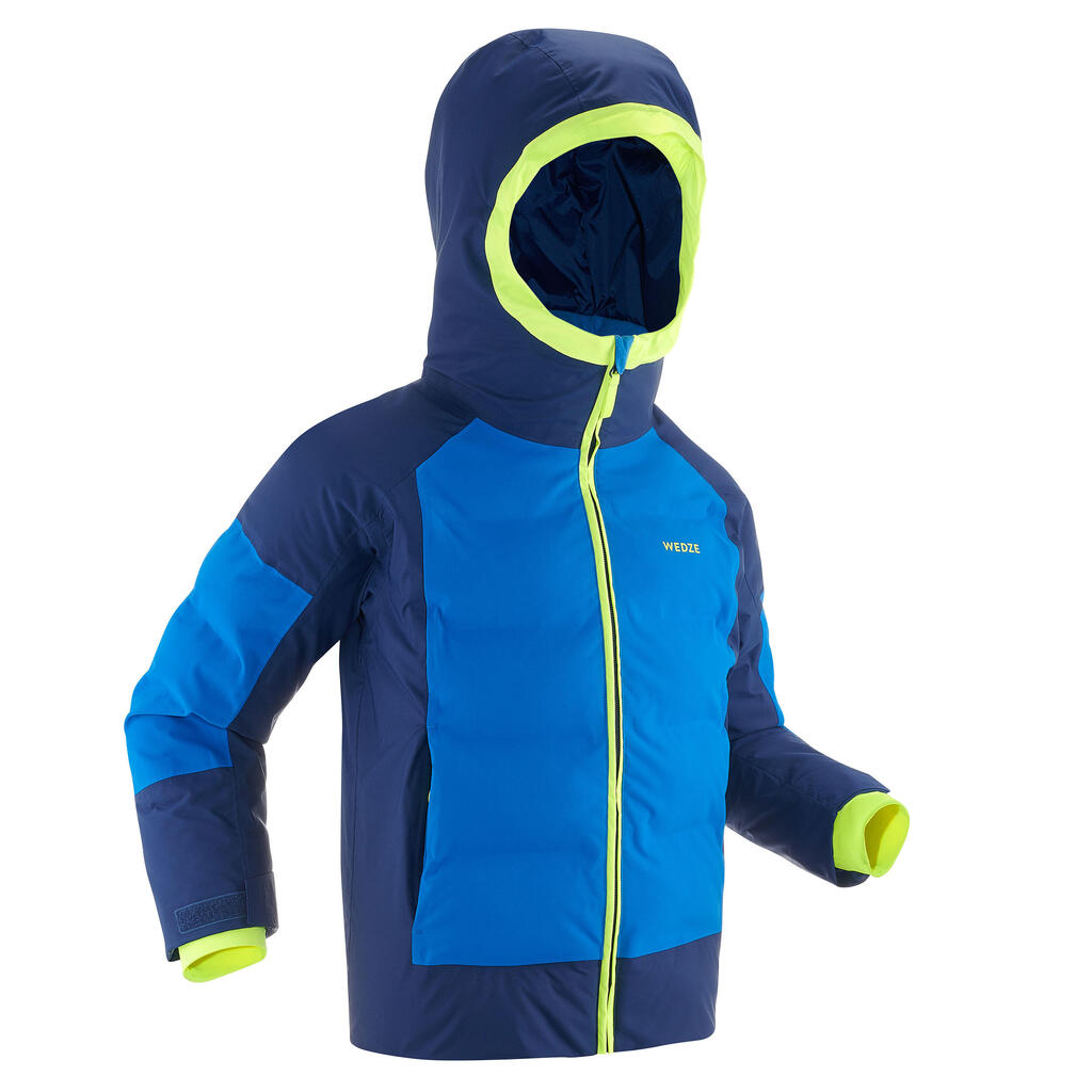 Kids’ extra warm and waterproof padded ski jacket 580 warm blue