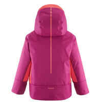 KIDS' WARM AND WATERPROOF SKI JACKET 500 PULL'N FIT PURPLE / CORAL