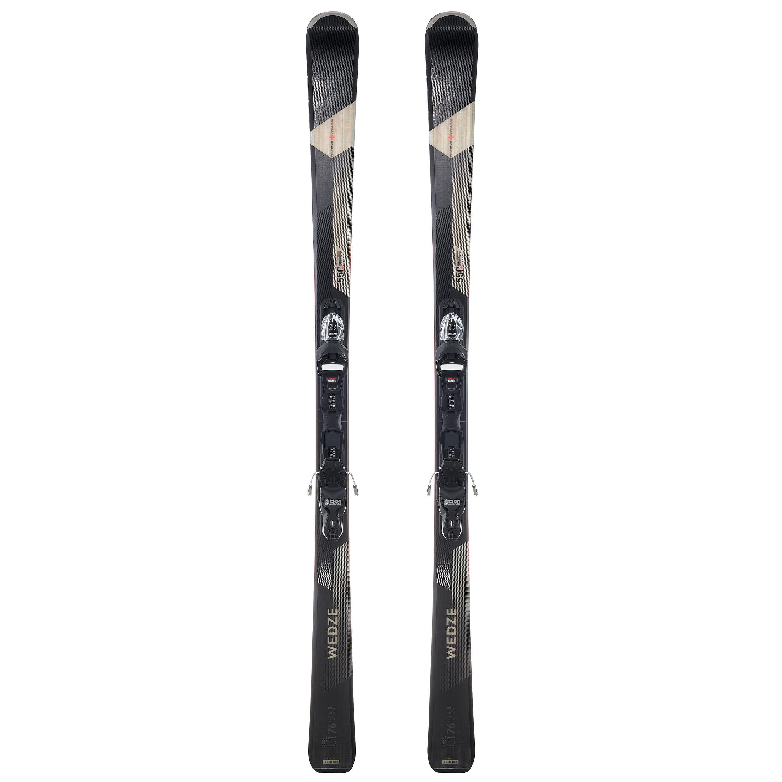 Skis alpins avec fixations homme – Cross 550+ noir - WEDZE