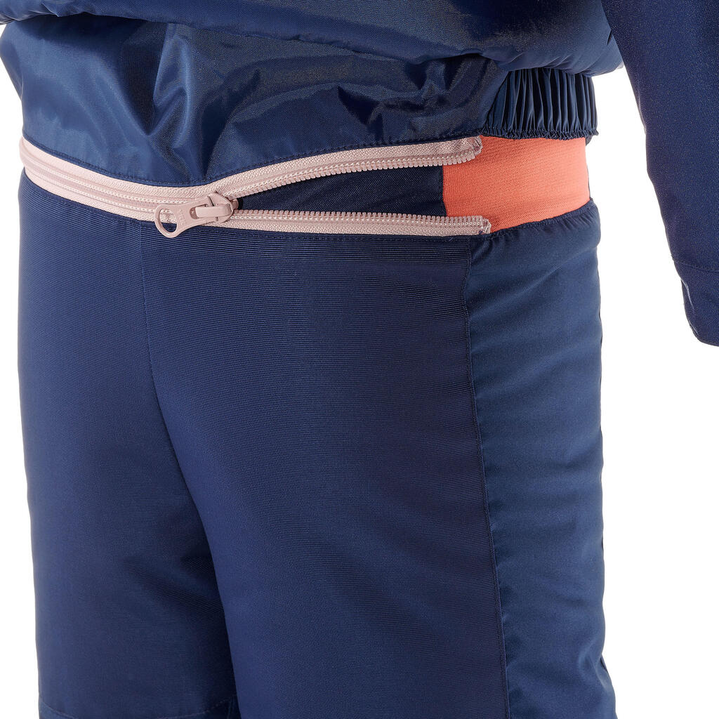 Traje de esquí niños cálido e impermeable 580 - azul y rosa 