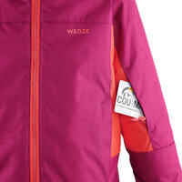KIDS' WARM AND WATERPROOF SKI JACKET 500 PULL'N FIT PURPLE / CORAL