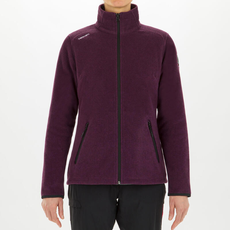 Fleecejacke Segeln Sailing 100 warm Damen violett meliert