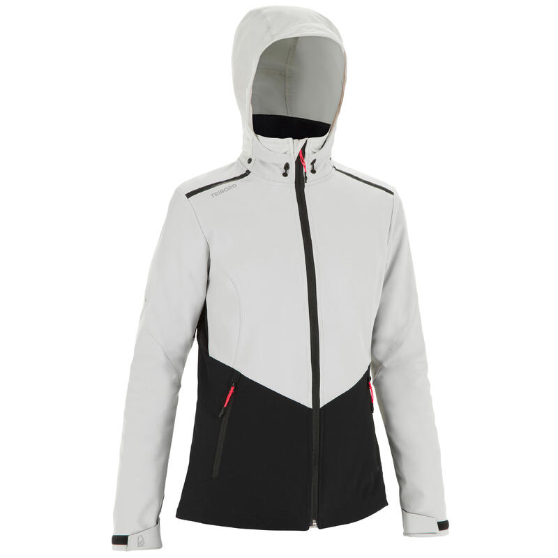 Geacă Softshell anti-vânt navigație SAILING 900 Negru Damă 