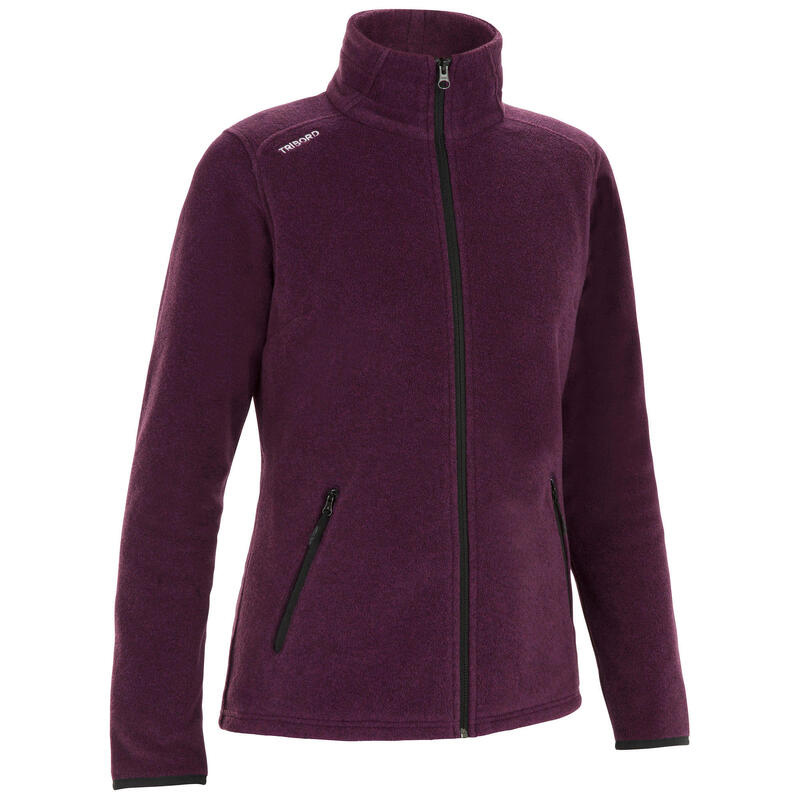 Fleecejacke Segeln Sailing 100 warm Damen violett meliert