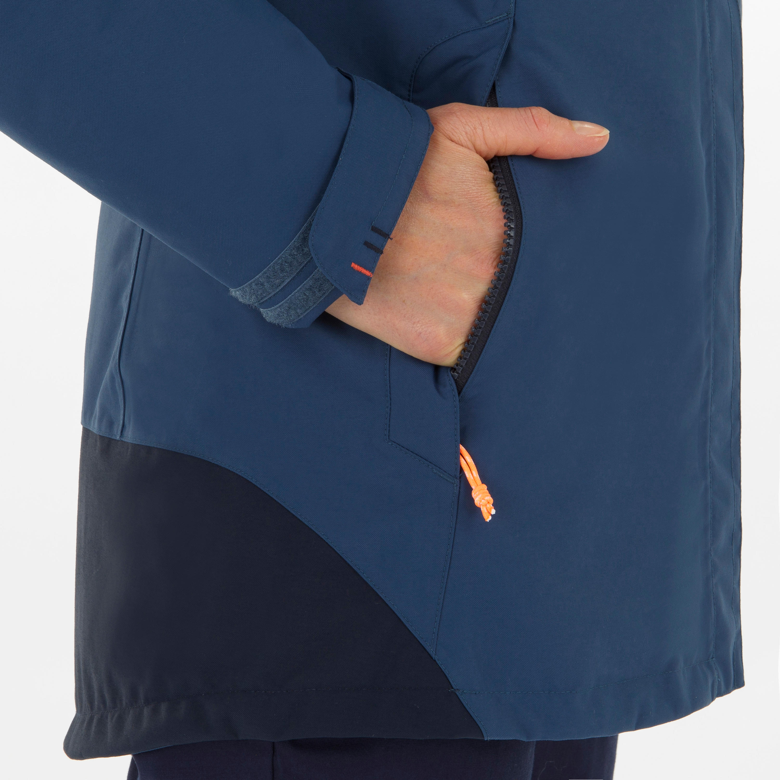 Women's warm Sailing Jacket 100 - Grey blue 12/14