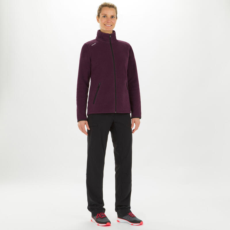 Fleecejacke Segeln Sailing 100 warm Damen violett meliert