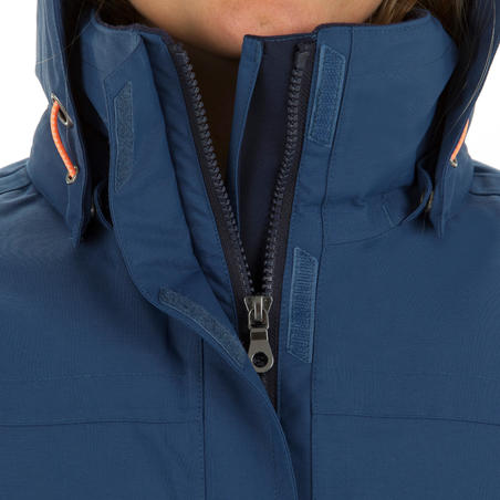 Куртка жіноча 100 для вітрильного спорту тепла сіра/синя