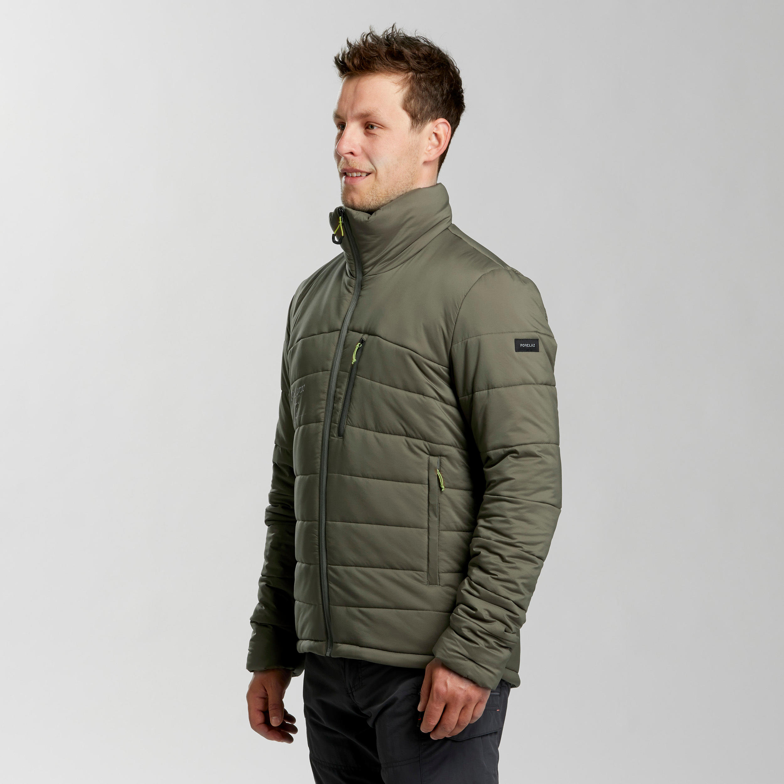 FORCLAZ Men's Synthetic Mountain Trekking Padded Jacket - TREK 500 -10°C Khaki