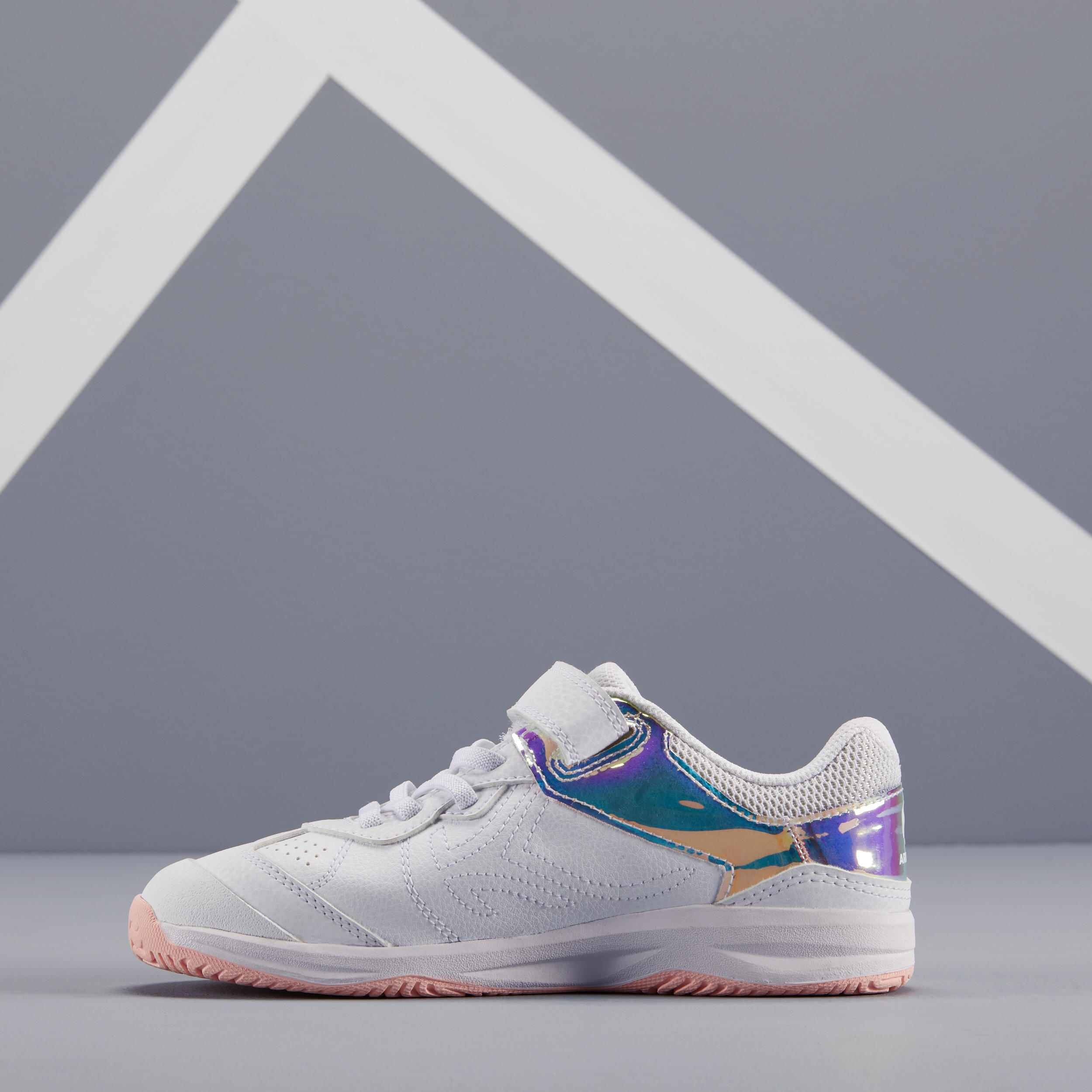 Kids' Tennis Shoes TS 160 White Snow white Decathlon Decathlon