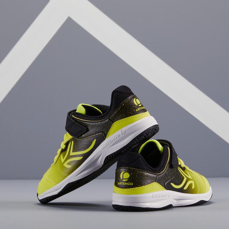 CHAUSSURES ENFANT TENNIS ARTENGO TS160 BLACK YELLOW