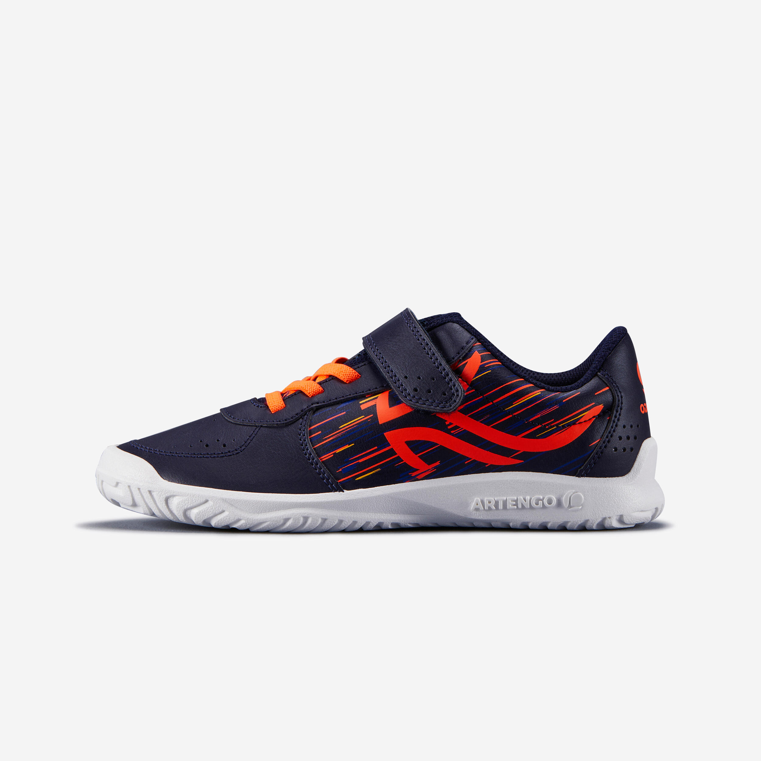 asphalt blue / fluo flame orange / ultra white