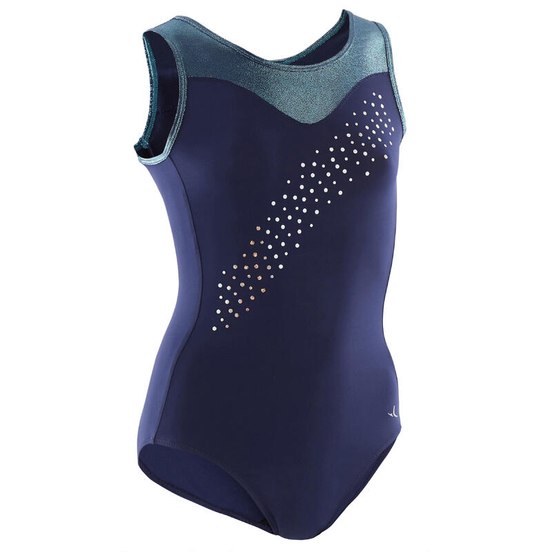 Maillot sem Mangas de Ginástica Artística Feminina Azul