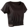 Loose Cropped Fitness T-Shirt - Black