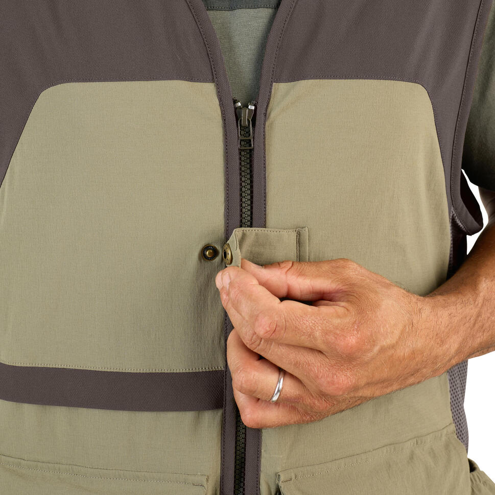 Gilet Safari Homme Rrongwn - Multi-poches, Séchage Rapide - Sans Manches - Pour Pêche, Camping, Randonnée, Photo