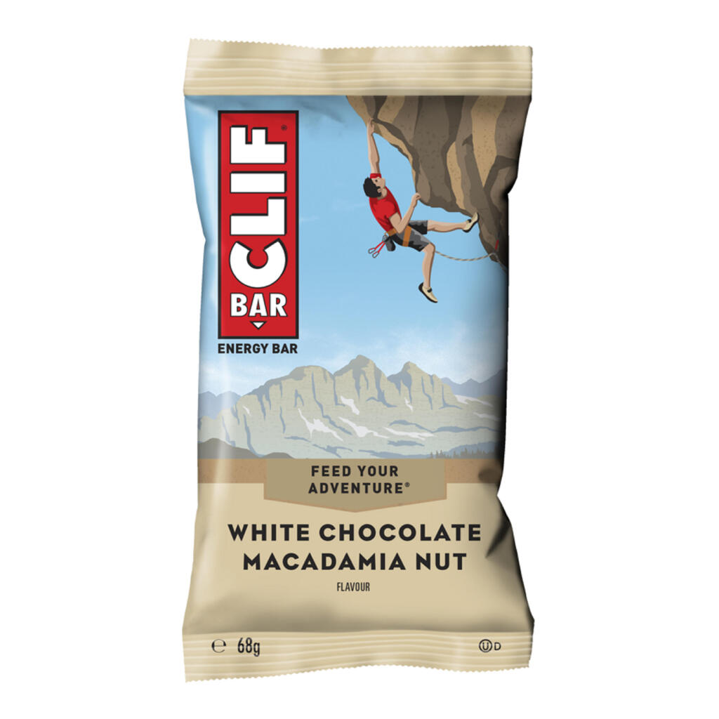 Energetinis batonėlis su baltuoju šokoladu ir makadamijomis „Clif Bar“ x12 (68g)