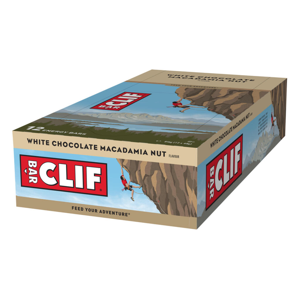 Valge šokolaadi ja makadaamiapähklimaitseline energiabatoon Clif Bar, 12 tk (68 g)