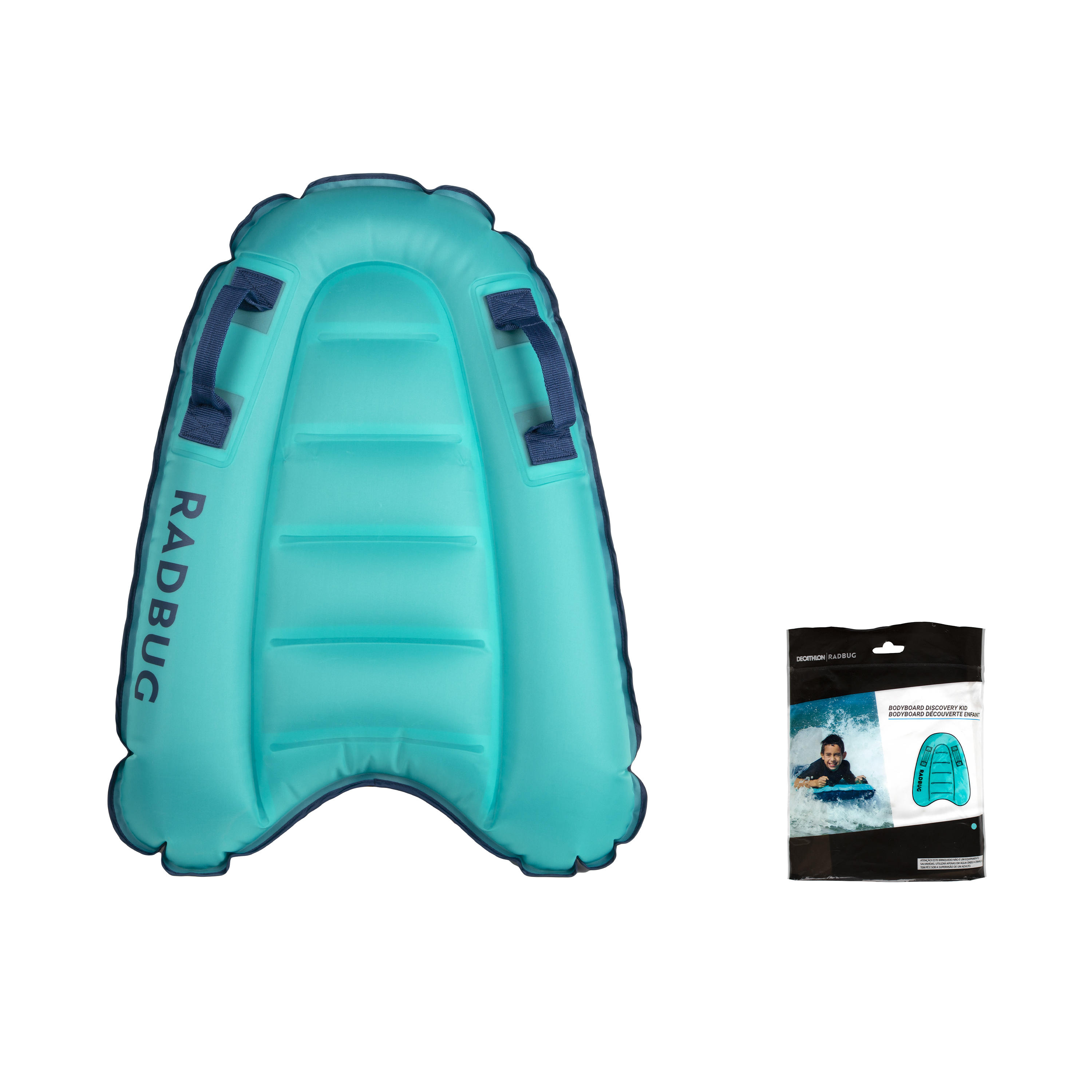 Opblaasbaar bodyboard voor kinderen Discovery blauw 4-8 jaar 15-25 kg 22/27