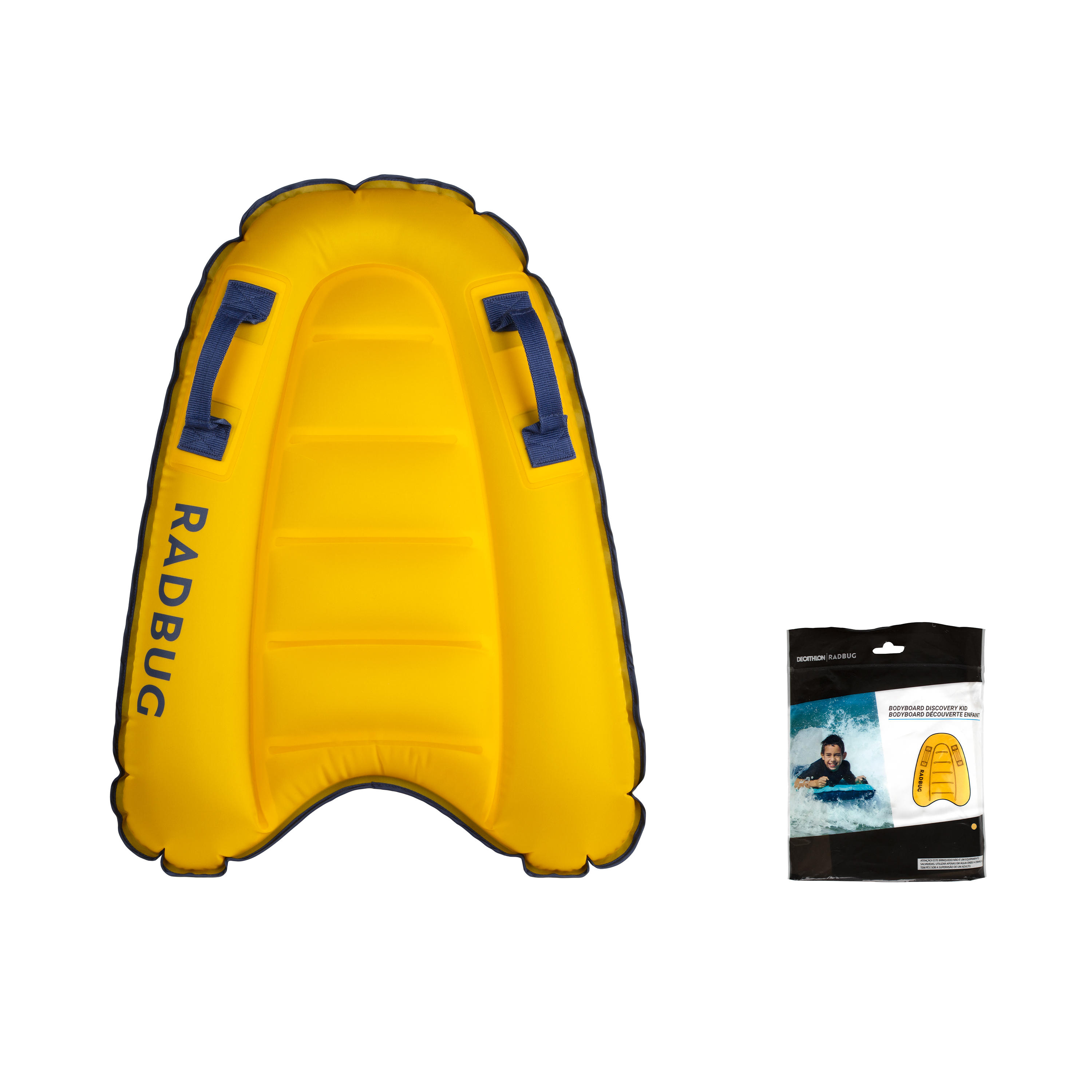 Opblaasbaar bodyboard voor kinderen Discovery 4-8 jaar 15-25 kg geel 20/24