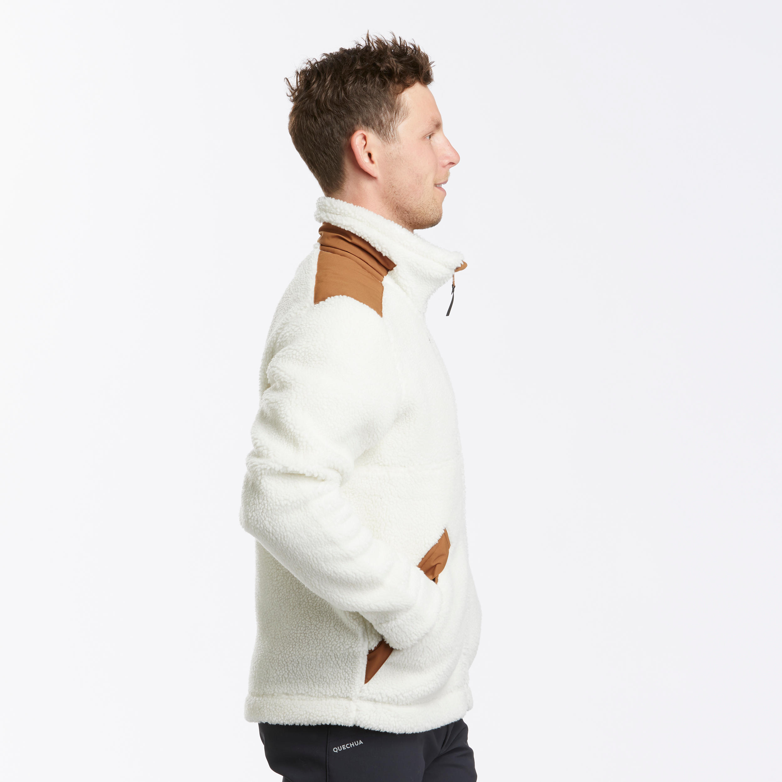 Men's Walking Fleece Jacket - White 4/5