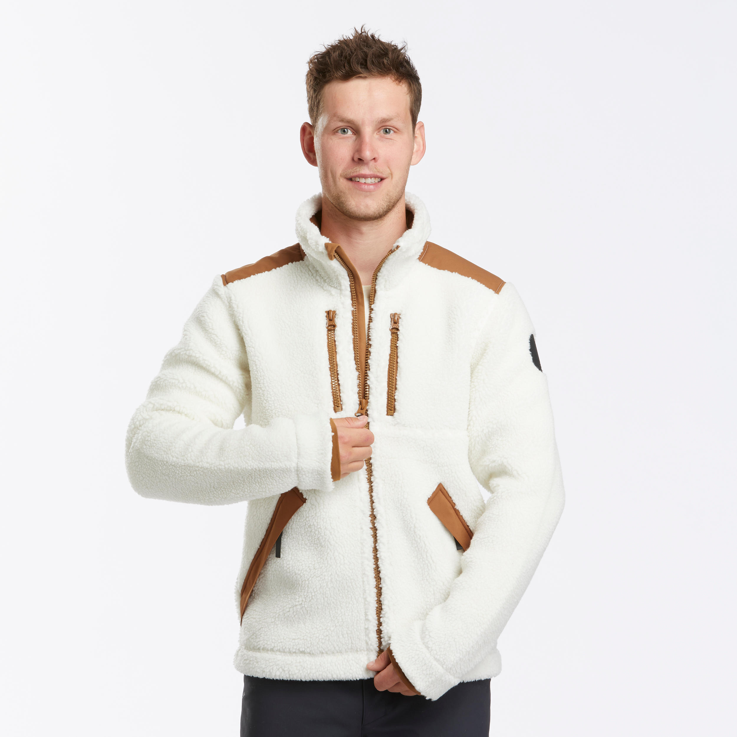Men's Walking Fleece Jacket - White 2/5