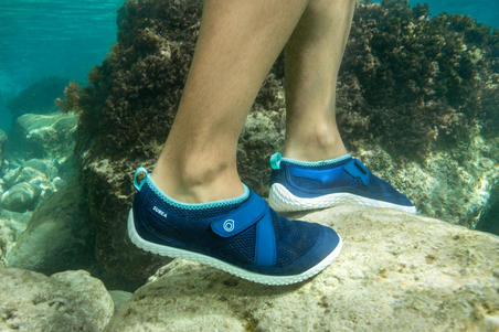 Chaussures aquatiques à scratch Adulte - Aquashoes 500 Turquoise