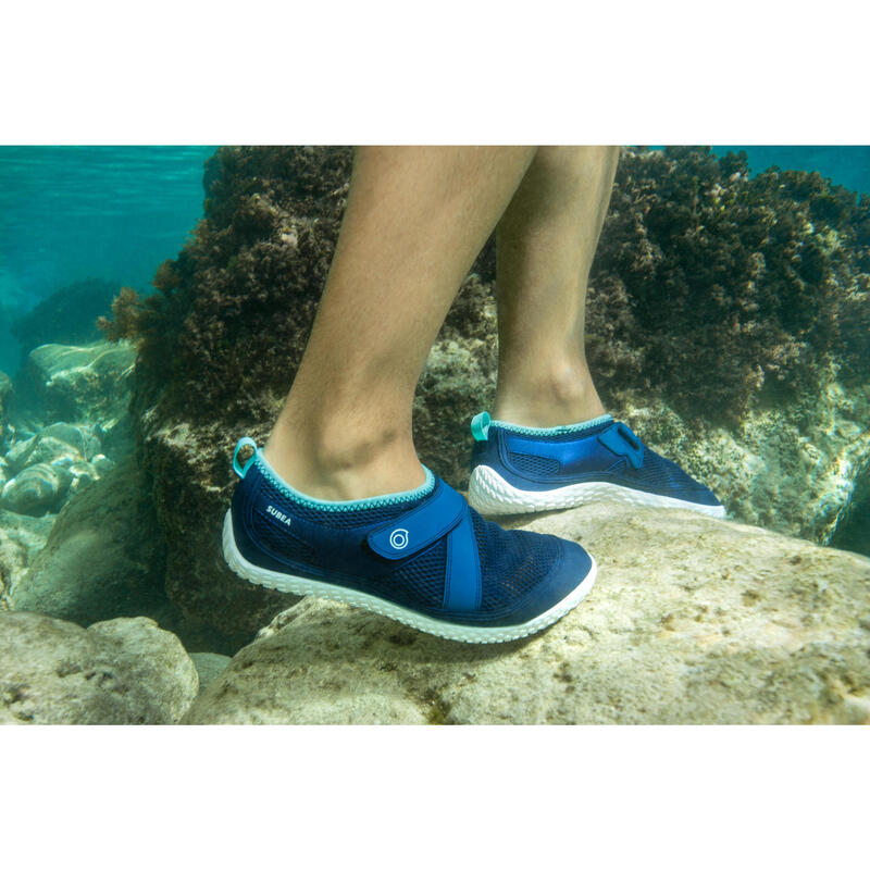Waterschoenen met klittenband volwassenen Aquashoes 500 turquoise
