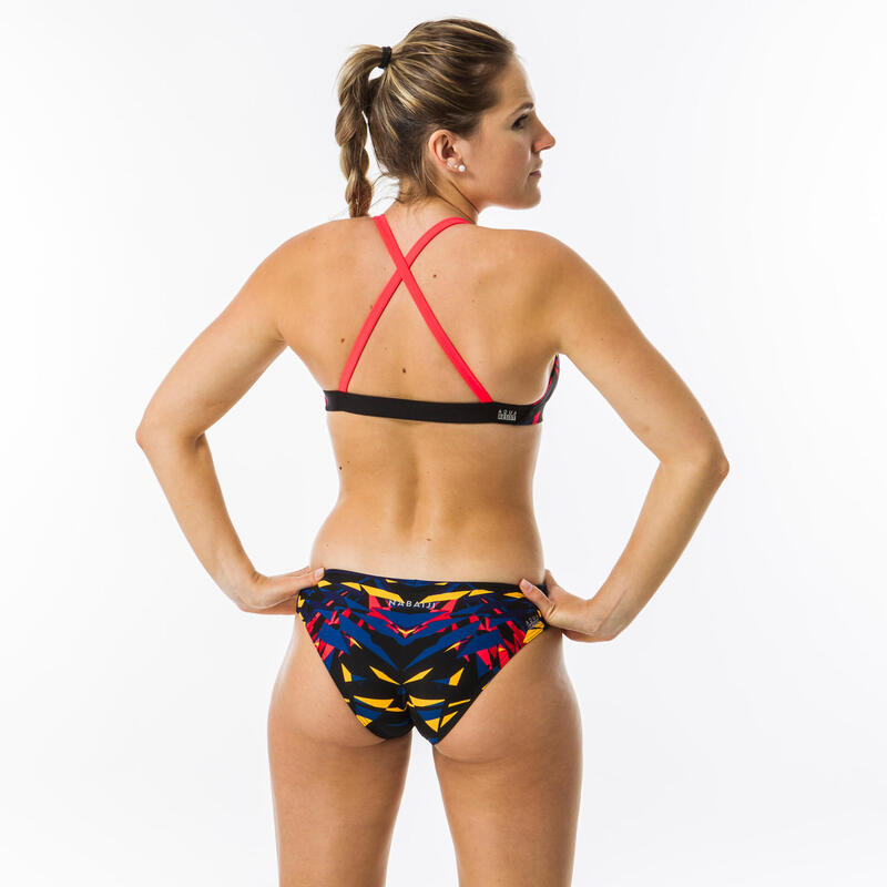 Bas de maillot de bain de natation femme Jana noir bleu et rouge