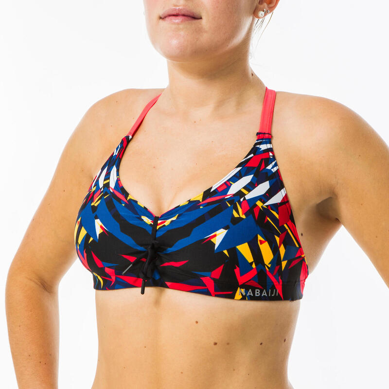 Bikinitop voor zwemmen Jana rood/blauw/zwart