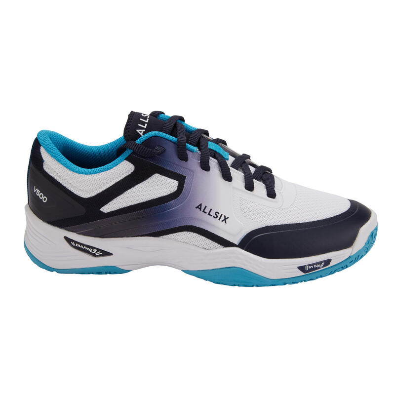 Chaussures de volley-ball pour joueuses régulières blanches, bleues, turquoises
