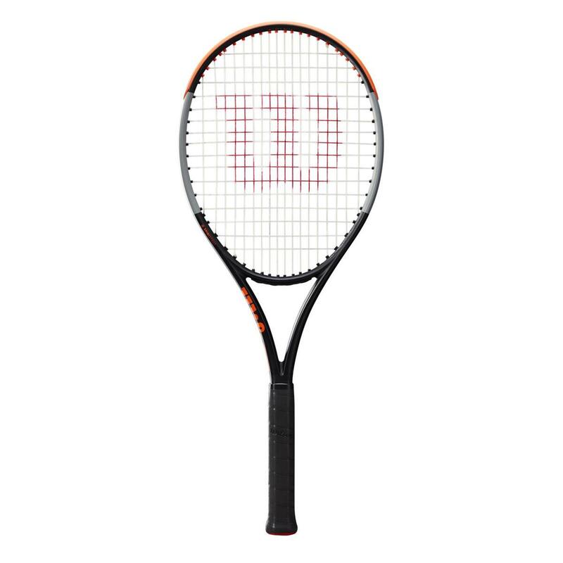 Tennisracket voor volwassenen Burn 100LS V4.0 onbespannen zwart/grijs/oranje