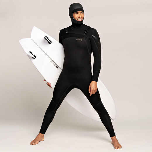 
      Men's Surfing 5/4 mm Neoprene Wetsuit with Hood 900.
  