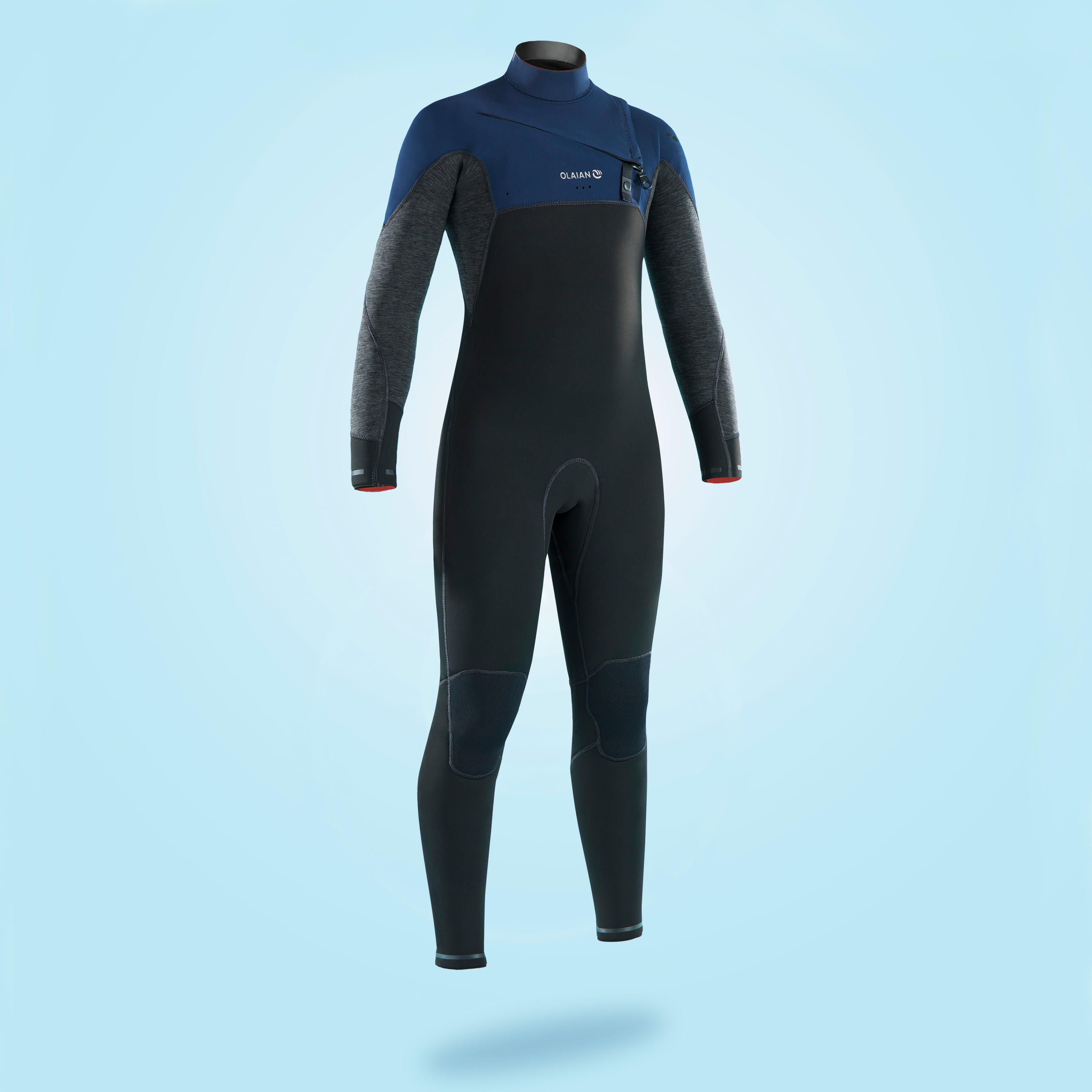 Decathlon | Muta surf bambino integrale 4/3mm 900 blu front-zip |  Olaian
