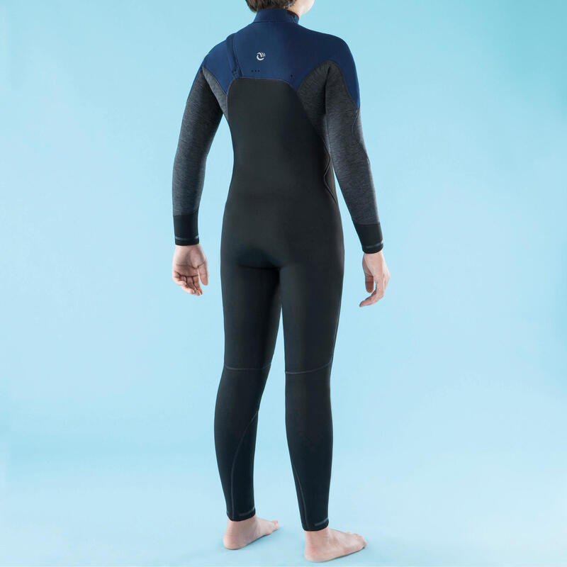 Muta surf bambino integrale 4/3mm 900 blu front-zip