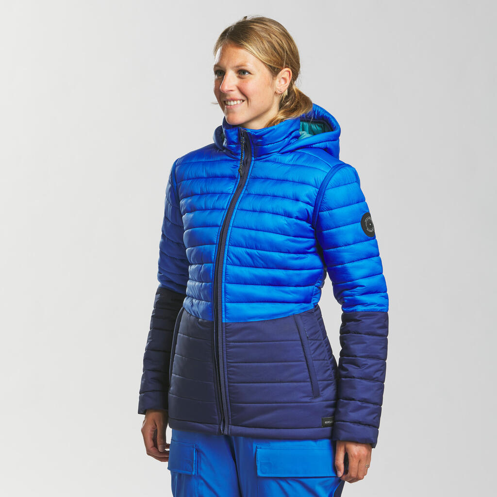 PARKA ZA TREKING 3 U 1 ARCTIC 900 TOPLA VODOOTPORNA PRILAGODLJIVA ŽENSKA PLAVA