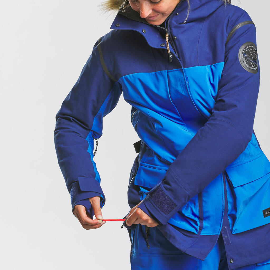 PARKA ZA TREKING 3 U 1 ARCTIC 900 TOPLA VODOOTPORNA PRILAGODLJIVA ŽENSKA PLAVA