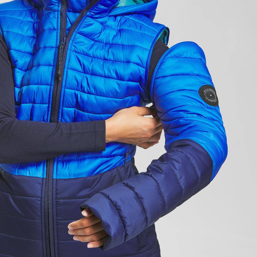 PARKA ZA TREKING 3 U 1 ARCTIC 900 TOPLA VODOOTPORNA PRILAGODLJIVA ŽENSKA PLAVA
