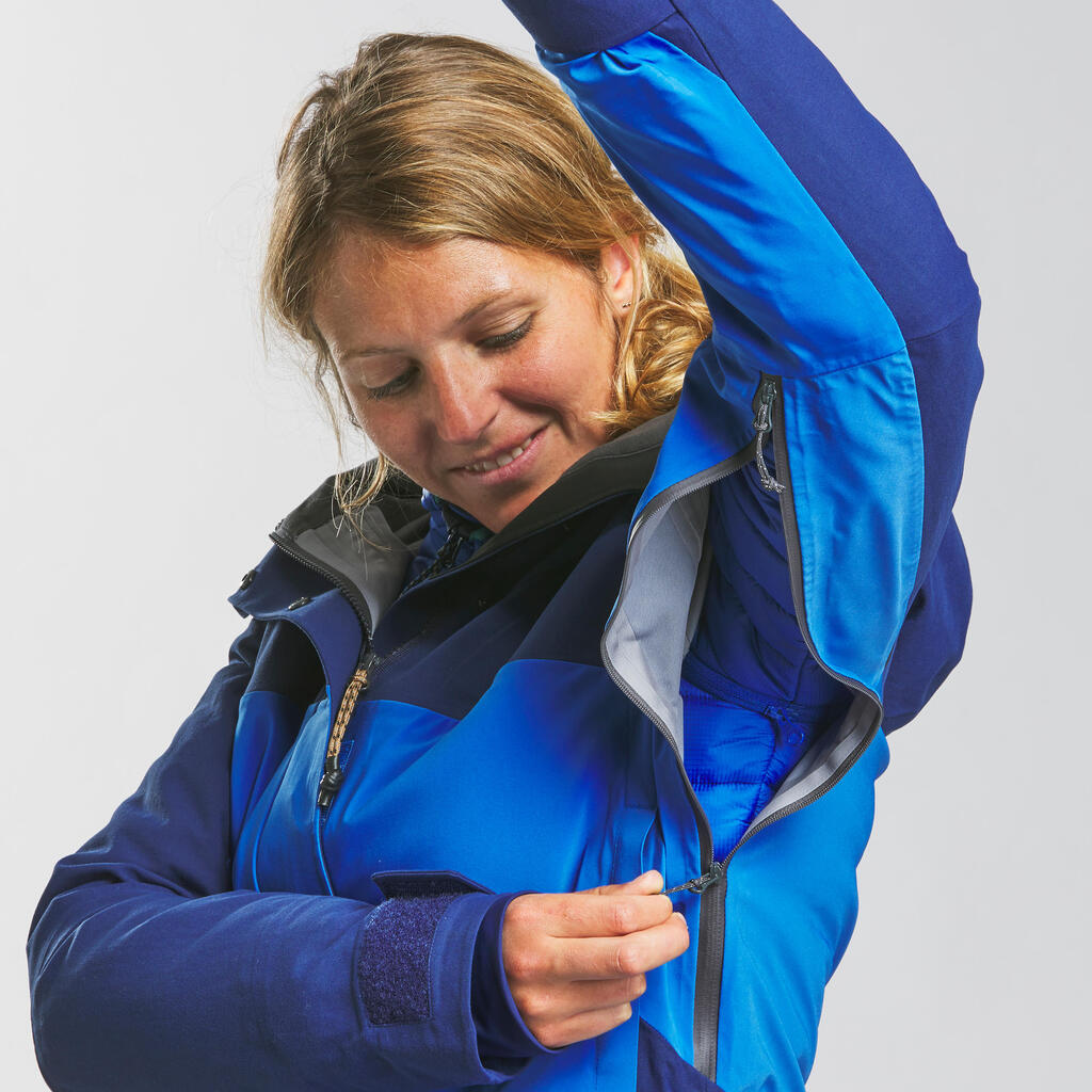 PARKA ZA TREKING 3 U 1 ARCTIC 900 TOPLA VODOOTPORNA PRILAGODLJIVA ŽENSKA PLAVA
