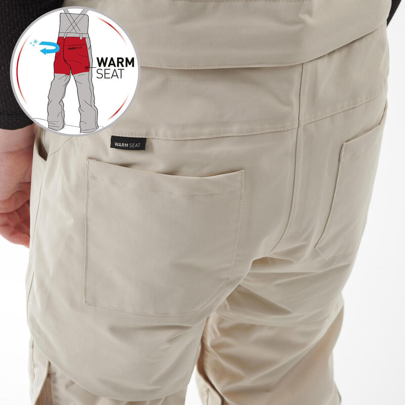 Snowbardhose Latzhose Mädchen - Bib 500 robust beige 