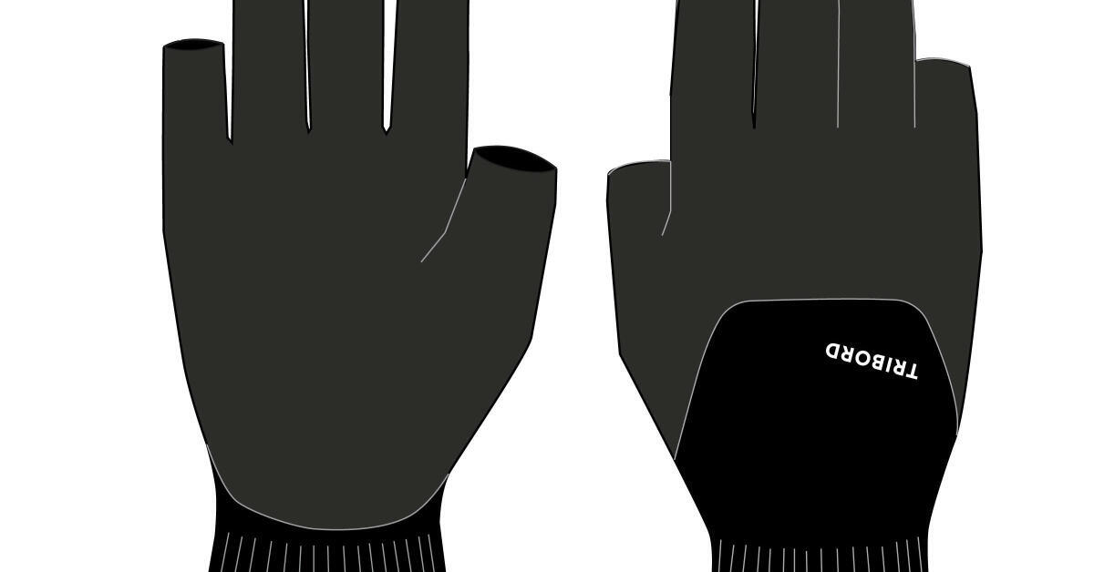 TRIBORD SAILING 100 ADULT SAILING FINGERLESS GLOVES BLACK