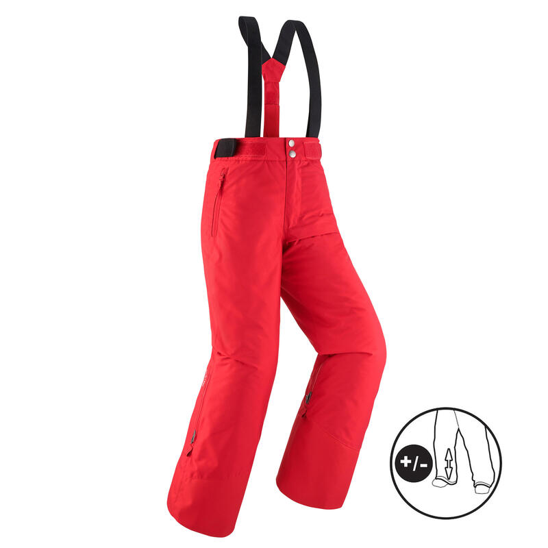 Pantalon călduros impermeabil schi PNF500 Roșu Băieți