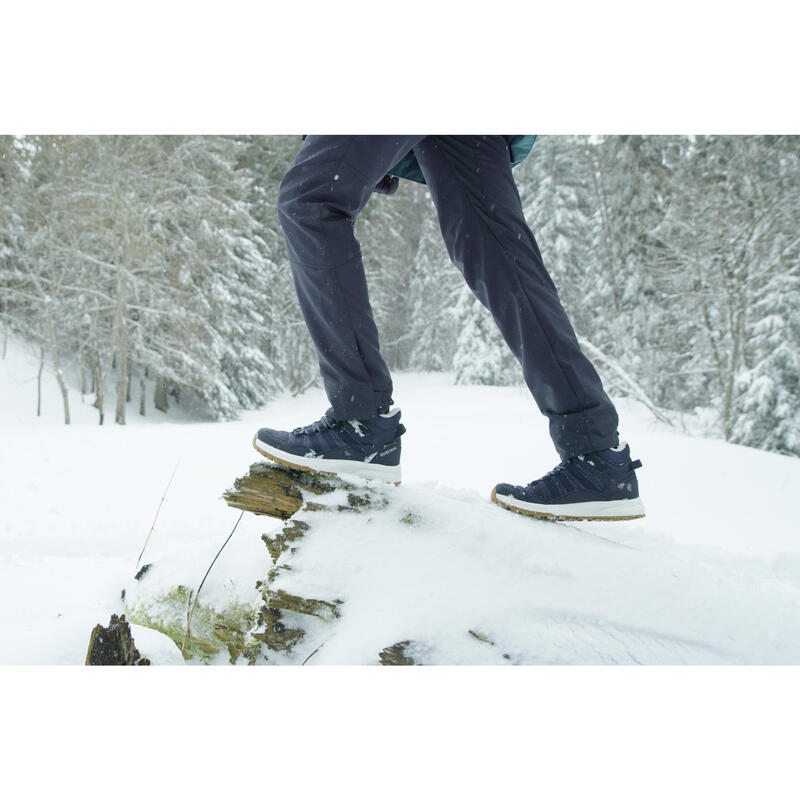 Warme waterdichte wandelschoenen voor de sneeuw dames SH500 mid