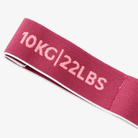 Elastic Fabric Fitness Resistance Band 10kg - Burgundy