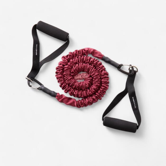 bande elastique tone tube avec poignees 5kg 10llbs moyenne resistance bordeaux nyamba decathlon