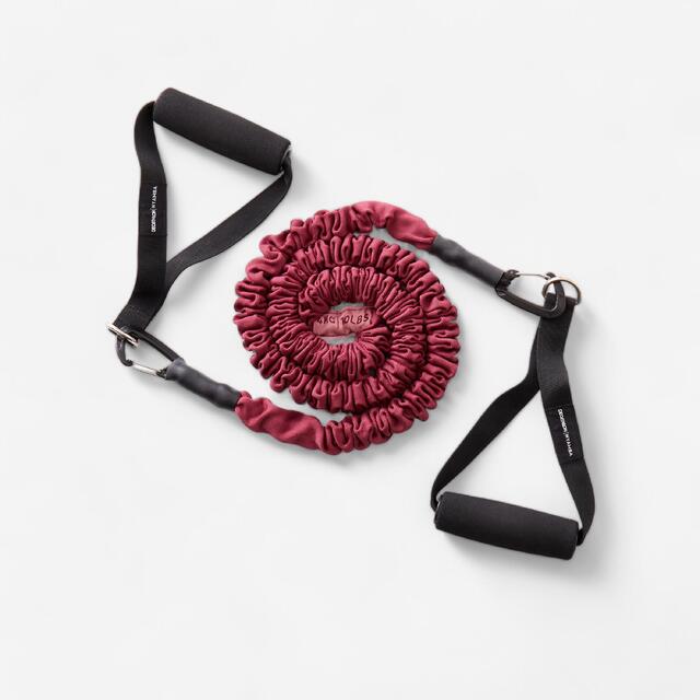 Fitness Medium Resistance Band (10 lb / 5 kg) with Handles Burgundy