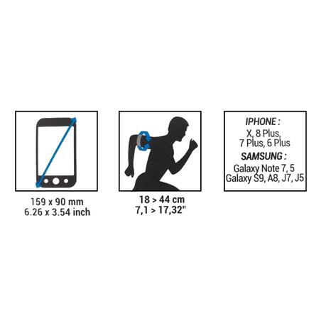 Brassard running smartphone grand téléphone Homme Femme - KIPRUN rose