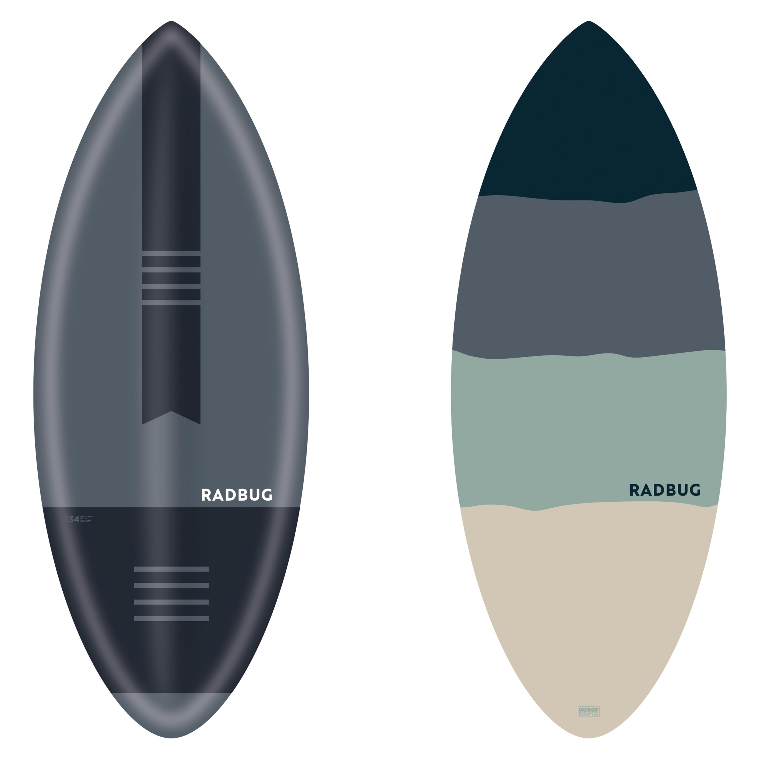 Radbug - Skimboard Mousse Adulte Bleu Gris - Skimboard - Surf Bodyboard Ski Nautique - - Taille Unique - Decathlon